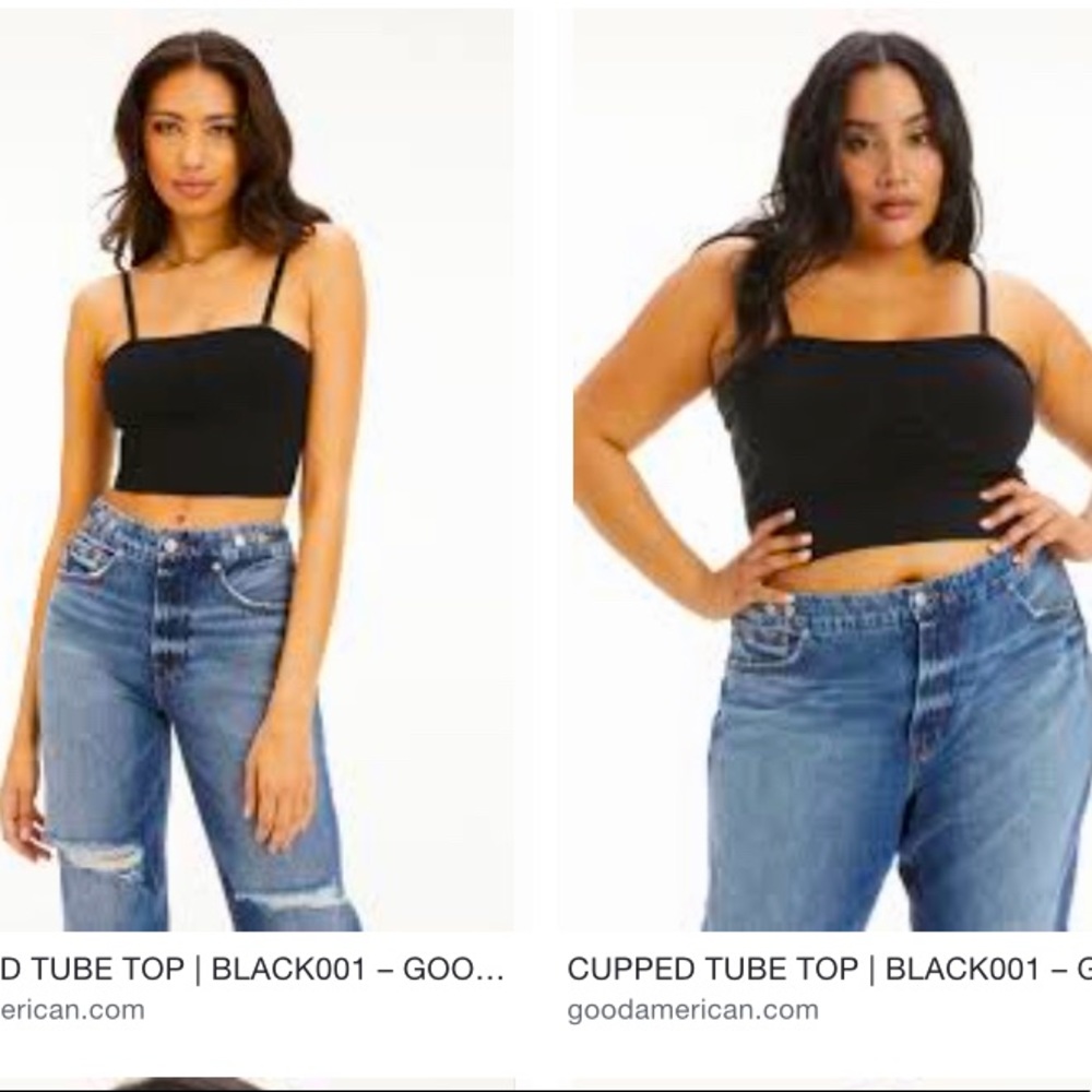 Good American Cupped Black Crop Top - Small/Medium - New with Tags